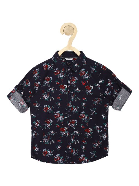 

Allen Solly Junior Boys Navy Blue Slim Fit Floral Opaque Printed Casual Shirt
