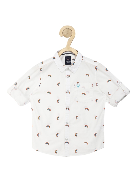 

Allen Solly Junior Boys White Slim Fit Opaque Printed Casual Shirt