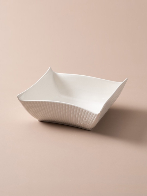 

THEDECORKART White Textured Serving Bowl
