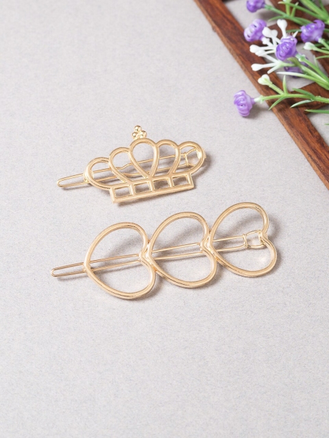 

Golden Peacock Women Set of 2 Gold-Toned Metal Gold-Plated Bobby Pins