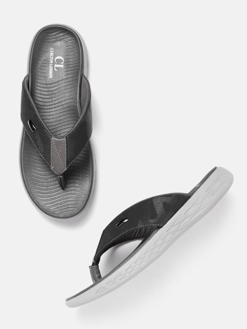 

Carlton London Men Black Camouflage Patterned Thong Flip-Flops