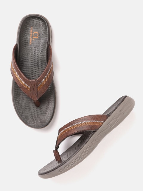 

Carlton London Men Brown Comfort Sandals with Thread-Work