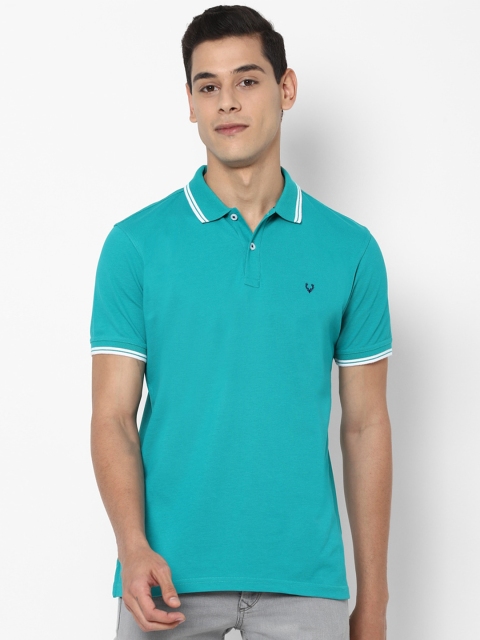 

Allen Solly Men Blue White Polo Collar Pure Cotton T-shirt