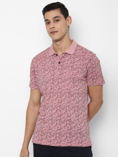 

Allen Solly Men Pink Printed Polo Collar Pockets T-shirt