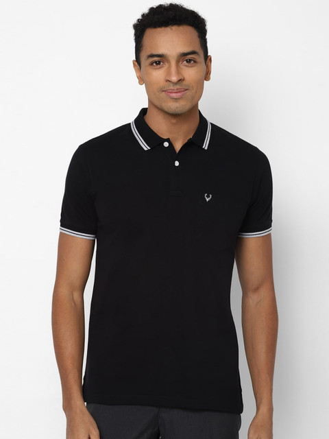 

Allen Solly Men Black Polo Collar Pure Cotton T-shirt