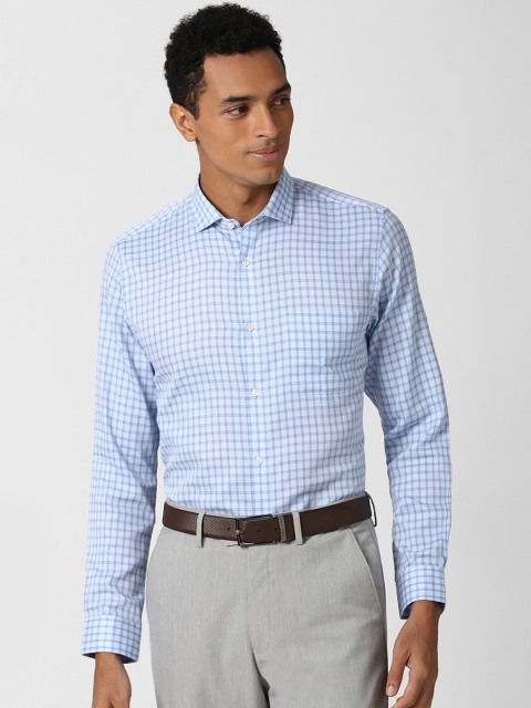 

Peter England Men Blue Slim Fit Checked Formal Shirt