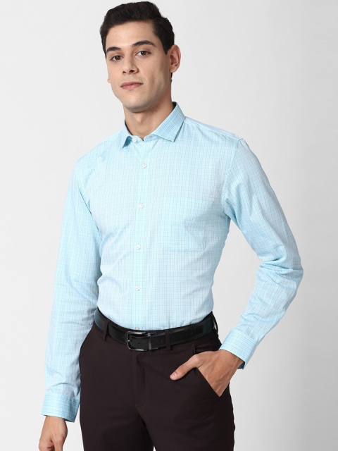 

Peter England Men Blue Slim Fit Checked Formal Shirt