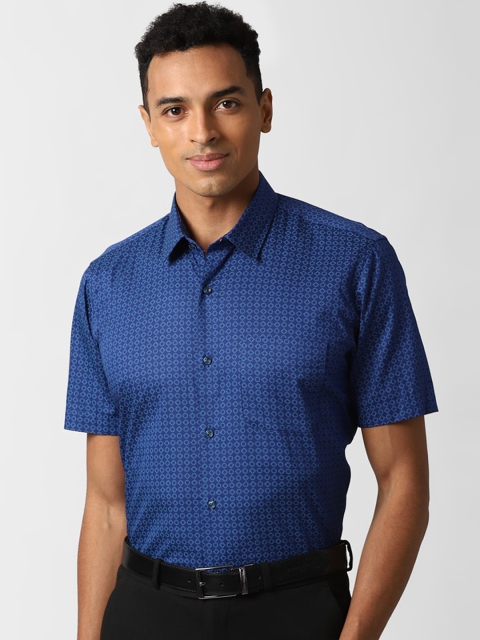 

Peter England Men Navy Blue Printed Formal Shirt