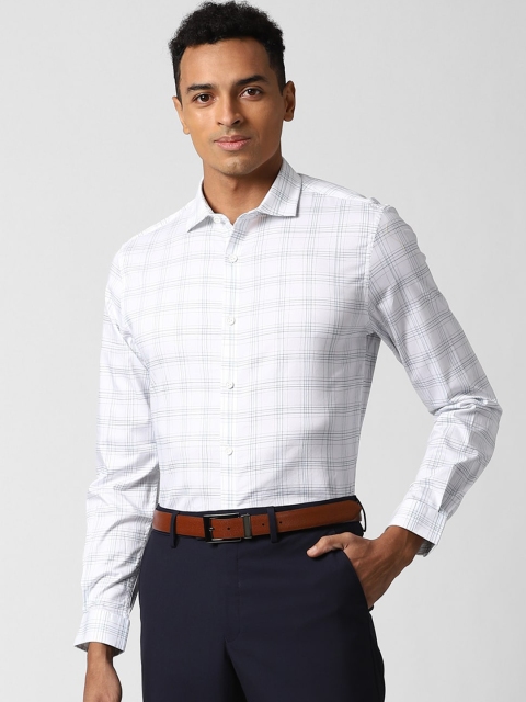 

Peter England Men White Checked Formal Shirt