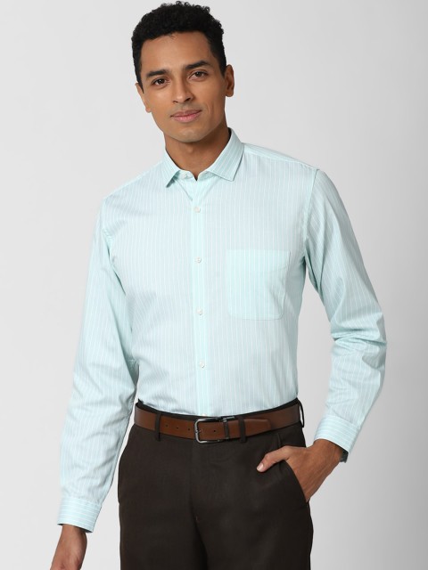 

Peter England Men Blue Slim Fit Striped Formal Shirt