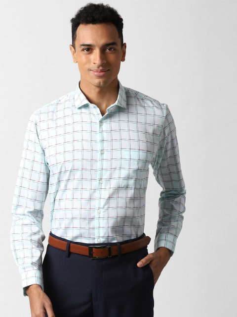 

Peter England Men Blue Checked Formal Shirt