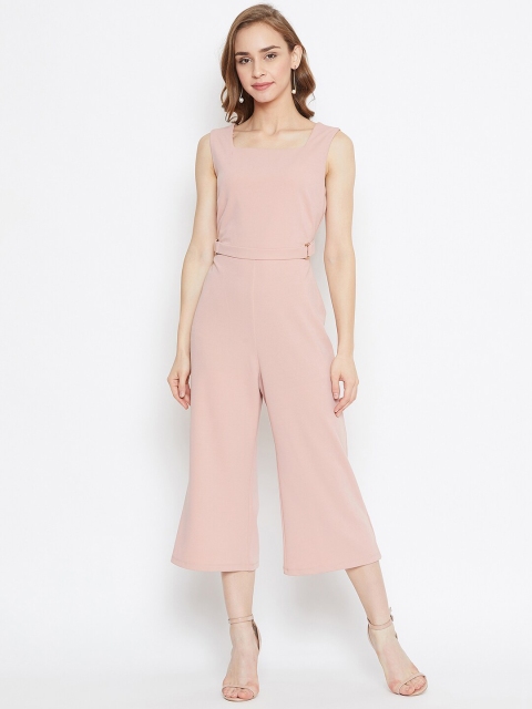 

Madame Women Pink Solid Capri Jumpsuit