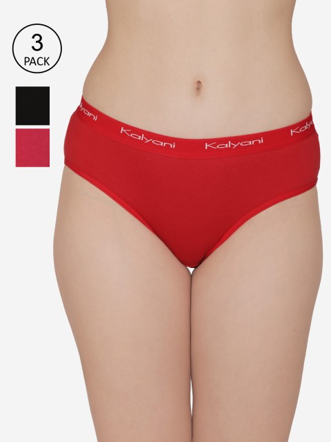 

Kalyani Women Pack Of 3 Assorted Cotton Hipster Briefs