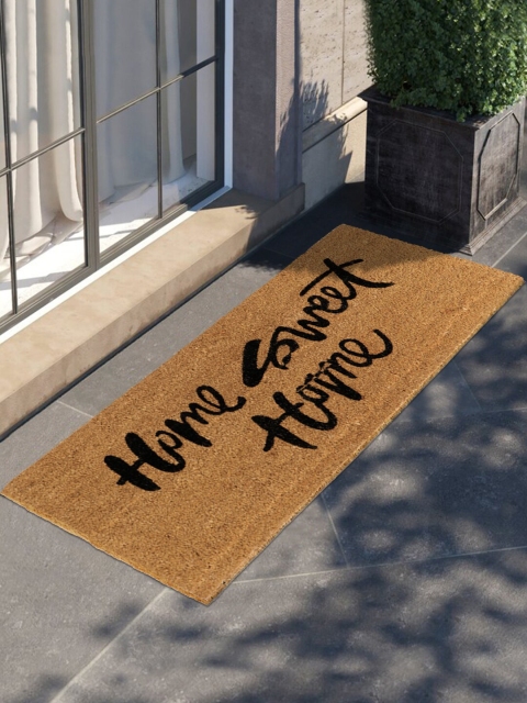 

HomeStorie Brown & Black Printed Natural Coconut Coir Anti-Skid Door Mat