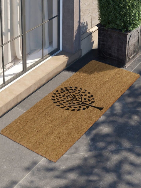 

HomeStorie Brown & Black Printed Anti-Skid Doormat