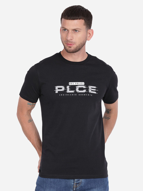

883 Police Men Black Typography Printed T-shirt
