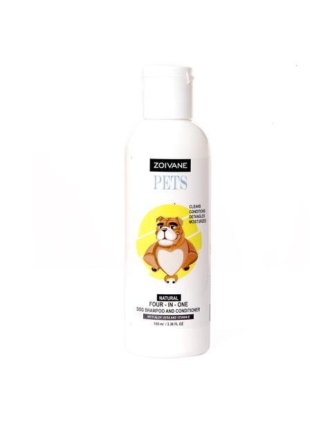 

ZOIVANE Unisex White & Yellow 4 In 1 Dog Shampoo & Conditioner 100 ML