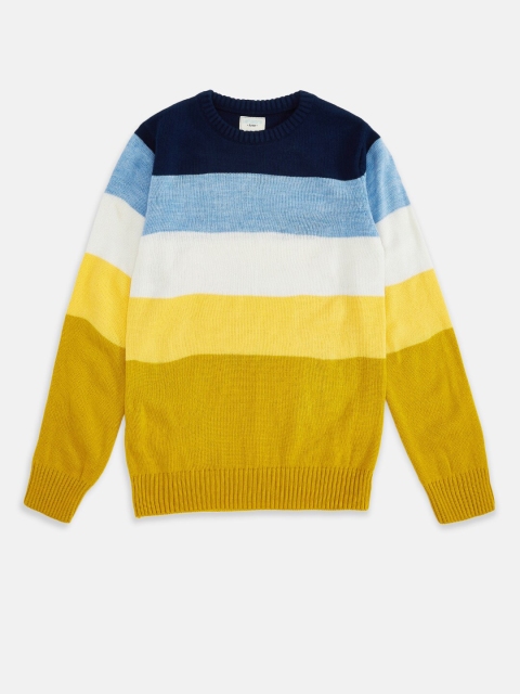 

Pantaloons Junior Boys Yellow & White Striped Pullover