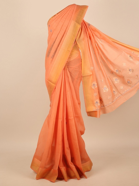 

Pothys Orange & Gold-Toned Saree