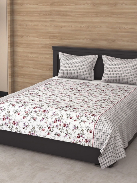 

Varde Unisex Multicolour 120 TC Printed Cotton Double King Bedsheet with 2 Pillow Covers, Multi