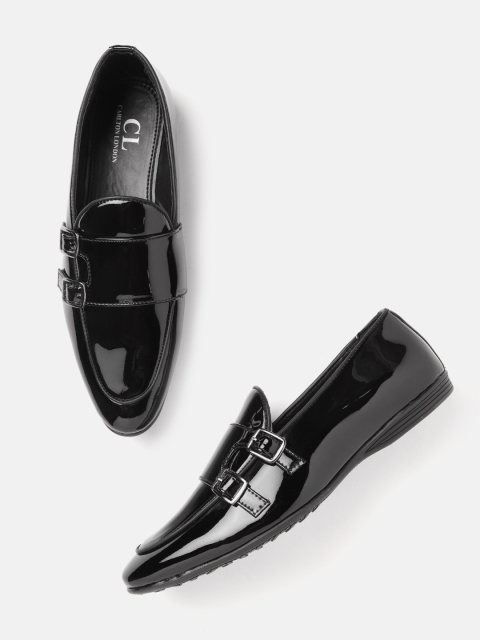 

Carlton London Men Black Patent Finish Party Monks