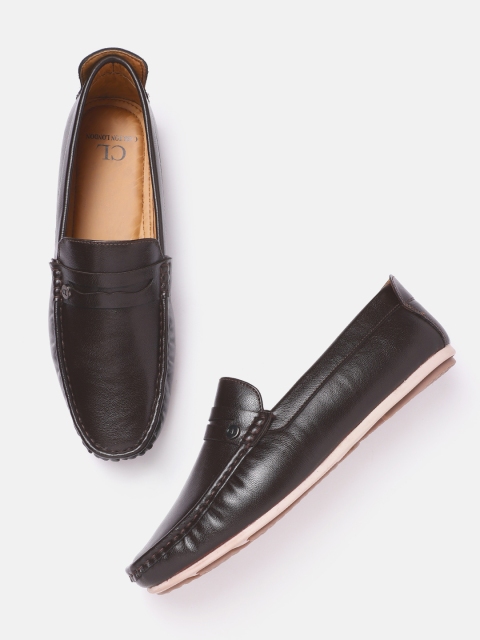 

Carlton London Men Coffee Brown Solid Penny Loafers
