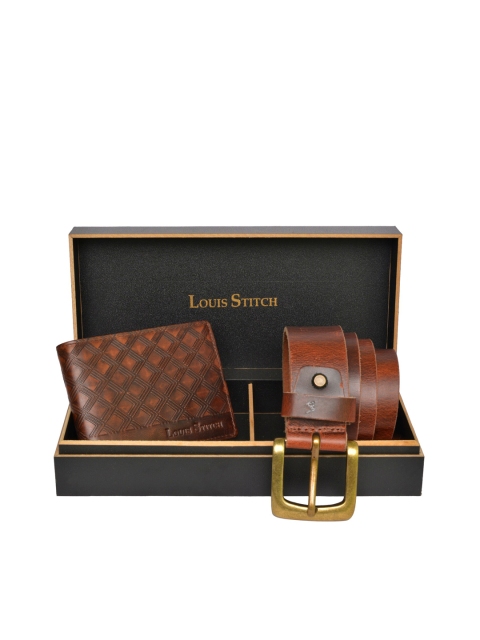 

LOUIS STITCH Men Brown Genuine leather Accessory Gift Set