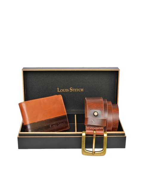 

LOUIS STITCH Men Brown Solid Genuine Leather Accessory Gift Set