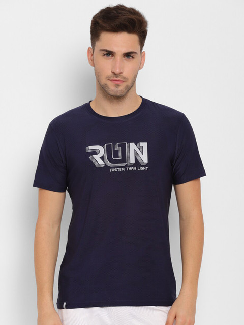 

SAPPER Men Navy Blue Typography Printed Slim Fit T-shirt