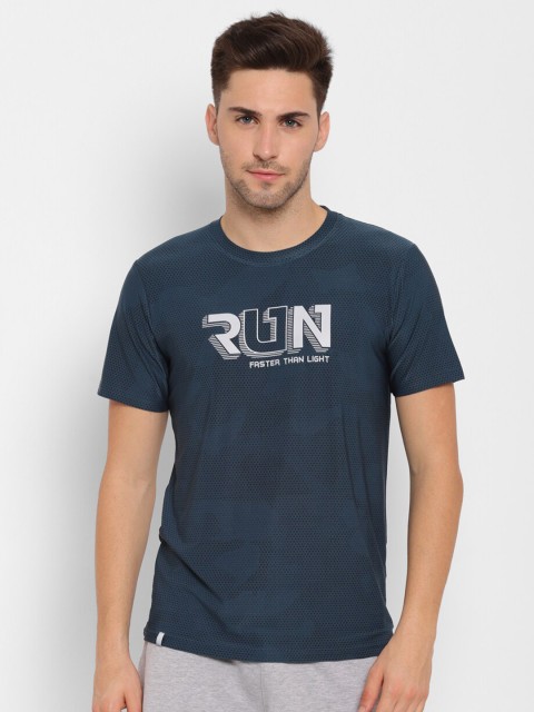 

SAPPER Men Blue Typography Printed Slim Fit T-shirt