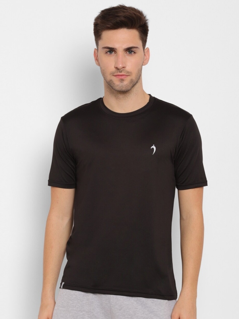 

SAPPER Men Black Slim Fit Self-Design T-shirt