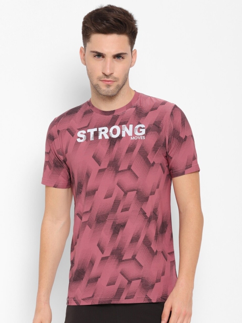

SAPPER Men Pink Printed Slim Fit Self-Design T-shirt