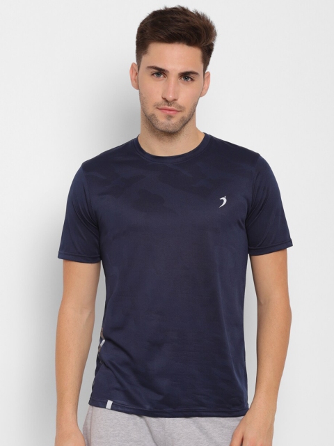 

SAPPER Men Navy Blue Self-Design Slim Fit T-shirt