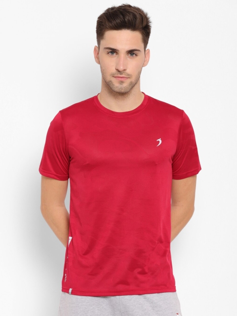 

SAPPER Men Red Self-Design Slim Fit T-shirt