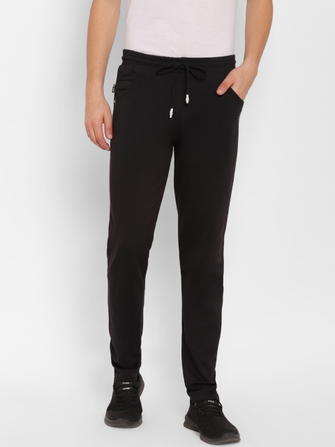 

SAPPER Men Black Solid Slim-Fit Cotton Track Pants