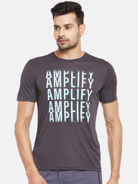 

Ajile by Pantaloons Men Grey & Blue Typography Printed Slim Fit T-shirt