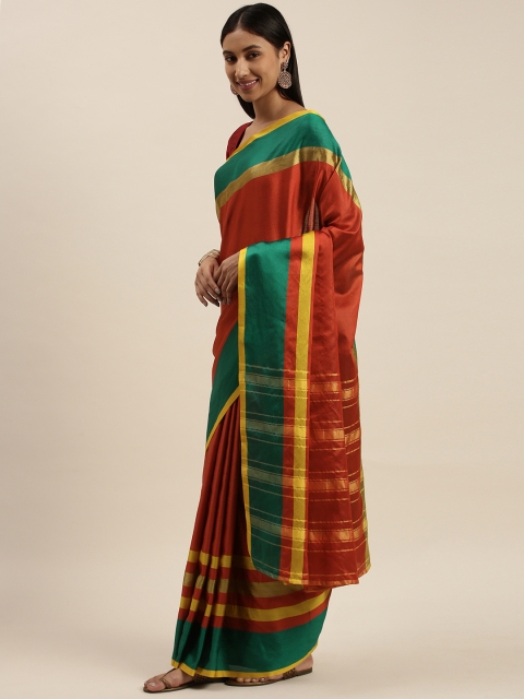 

KALINI Red Art Silk Kanjeevaram Saree