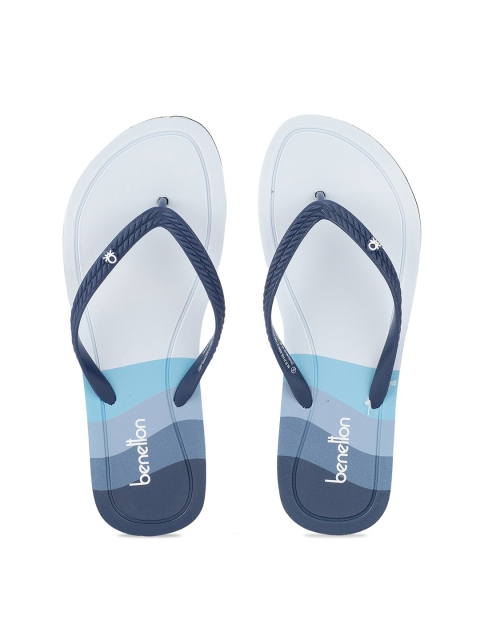 

United Colors of Benetton Women Navy Blue Colour Blocked Rubber Thong Flip-Flops