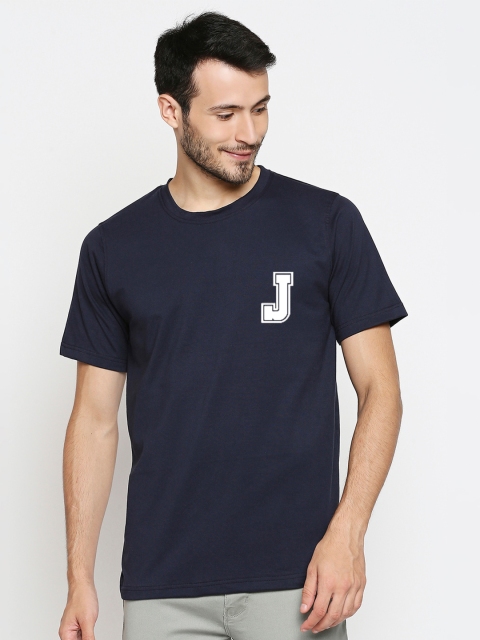 

Blacksmith Men Blue Printed Pure Cotton T-shirt