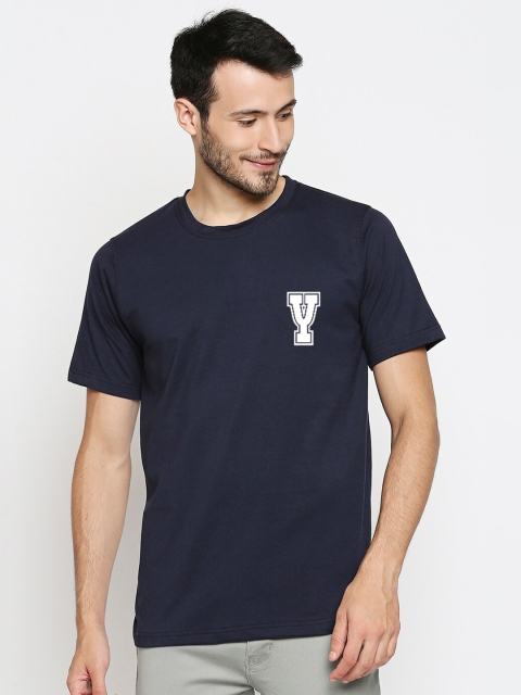 

Blacksmith Men Blue Printed Pure Cotton T-shirt