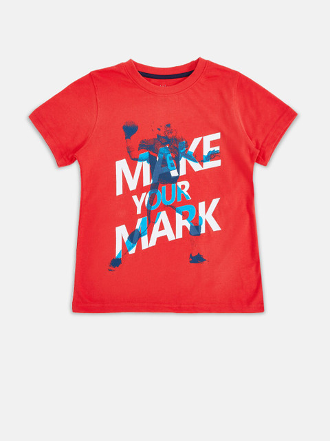 

Pantaloons Junior Boys Red & White Printed T-shirt