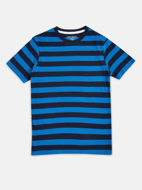

Pantaloons Junior Boys Blue Striped Pockets T-shirt