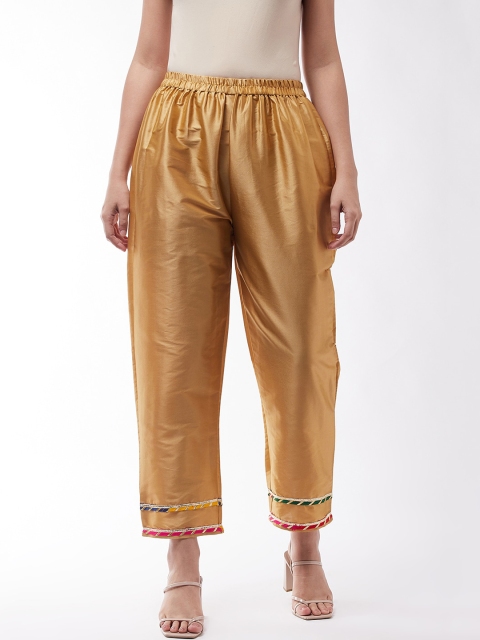 

InWeave Women Gold-Toned Solid Trousers