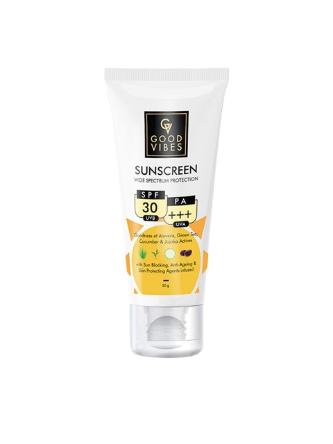 

Good Vibes Wide Spectrum Protection Sunscreen with SPF 30 - 50 g, Transparent