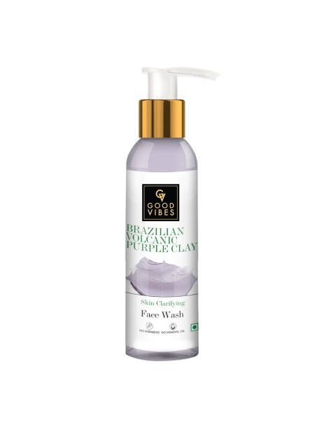 

Good Vibes Brazilian Volcanic Skin Clarifying Purple Clay Face Wash - 120 ml, Transparent