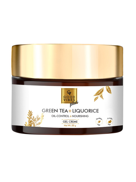 

Good Vibes Plus Oil Control + Nourishing Gel Creme - Green Tea + Liquorice (50 g), Transparent