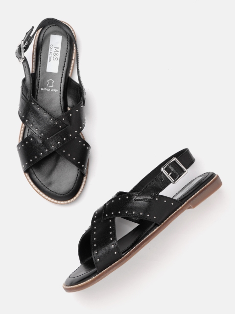 

Marks & Spencer Women Black Open Toe Flats