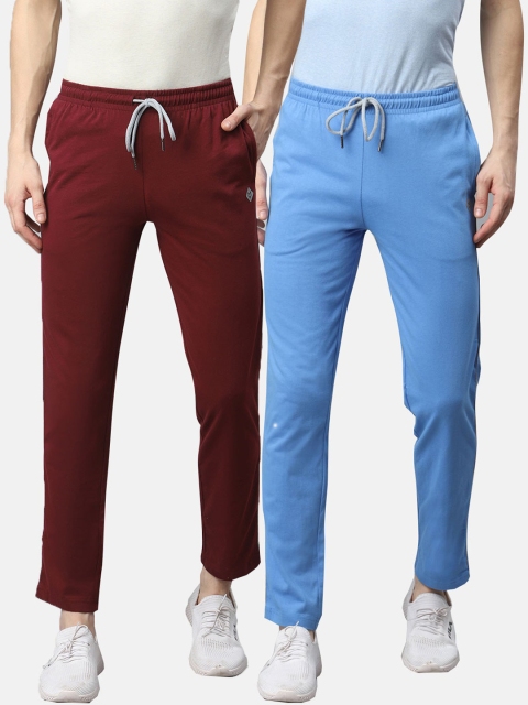 

Almo Wear Pack of 2 Slim Fit Cotton Track Pants, Red