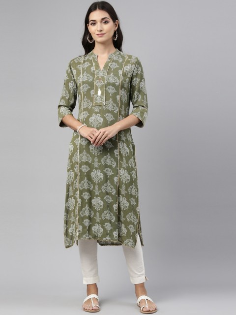 

Neerus Women Green Ethnic Motifs Printed Kurta