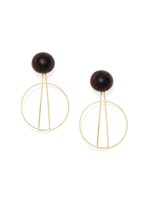 

Blisscovered Brown Contemporary Drop Earrings